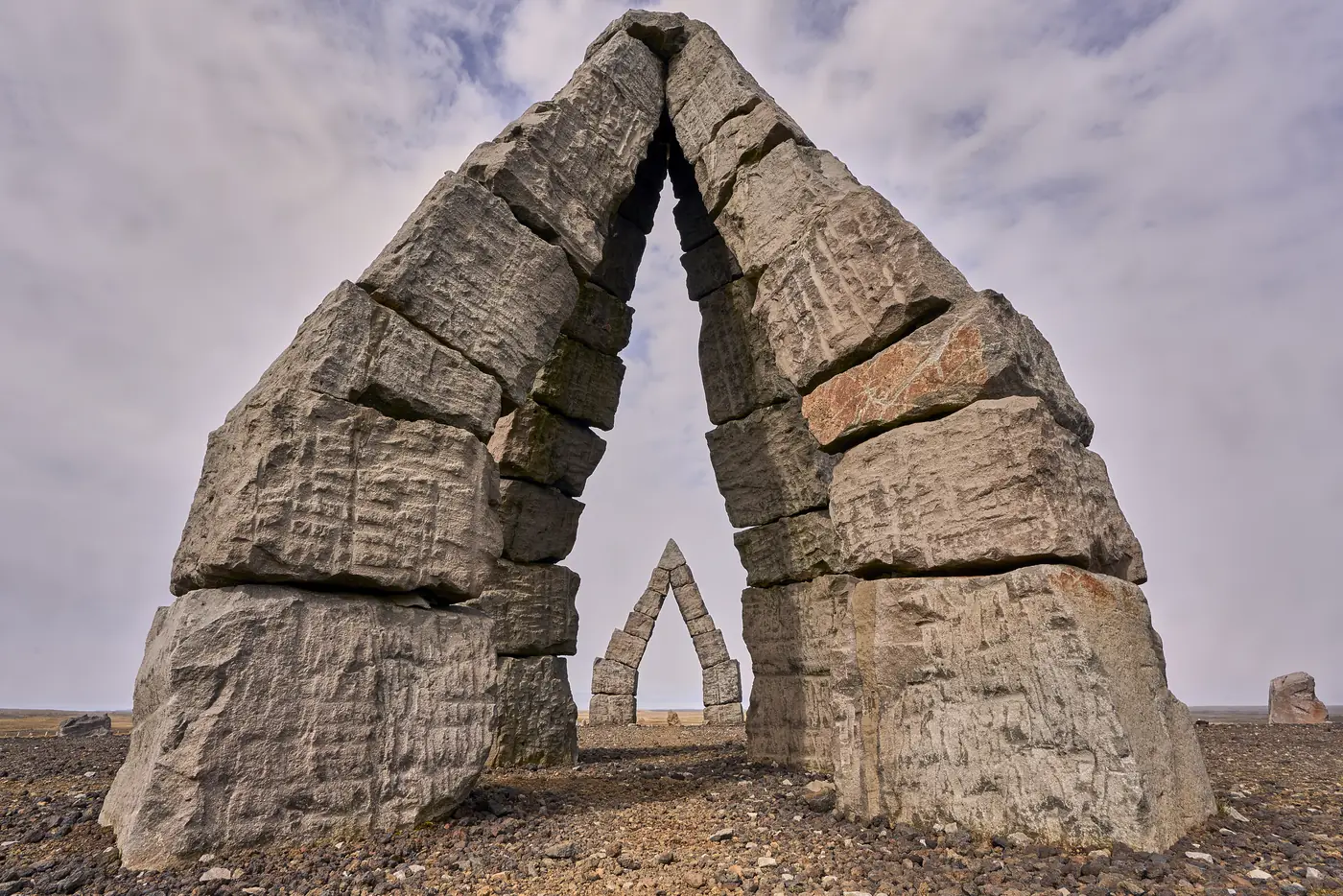 A basalt arch standing in the landscape