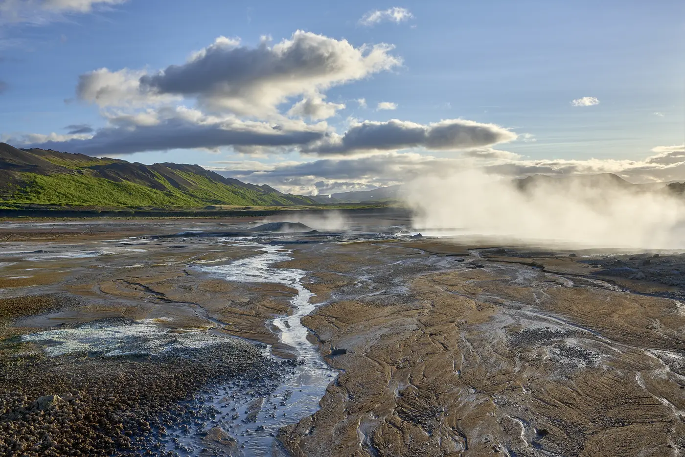 A powerful waterfall seen from above