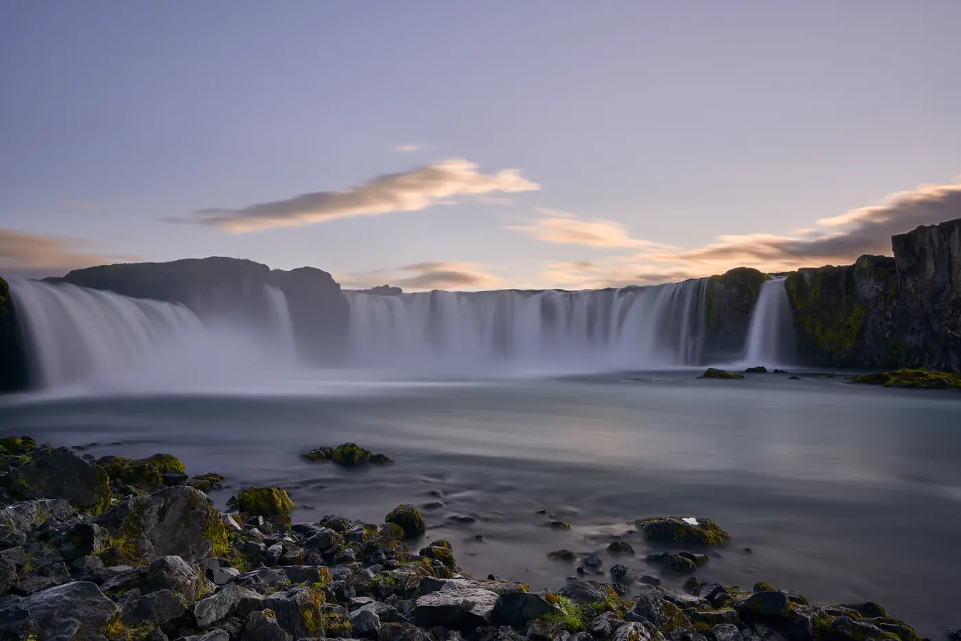 A broad waterfall