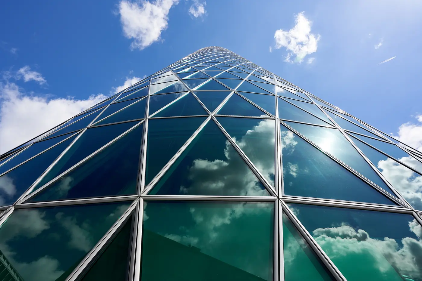 A glass dome against a blue sky